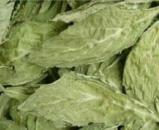 Dried salvia leaves.  Can be used directly, but is mostly used in powder form.