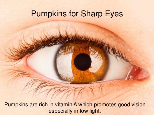 Vitamin A yang terdapat labu kuning mampu memperlambat penurunan funsi retina pada mata.