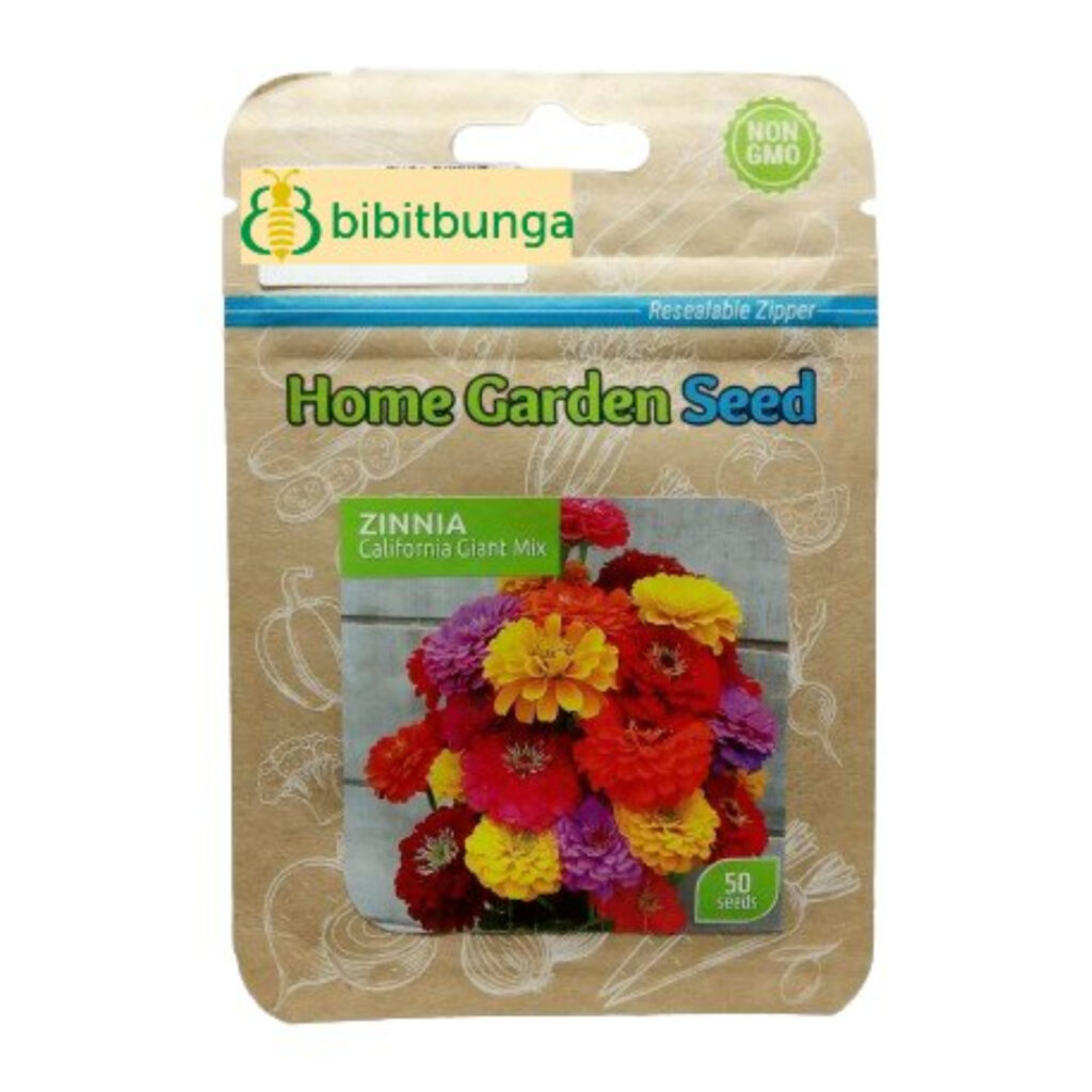 Jual Benih Zinnia California Giant Mix 50 Biji - Kemasan Foil ...